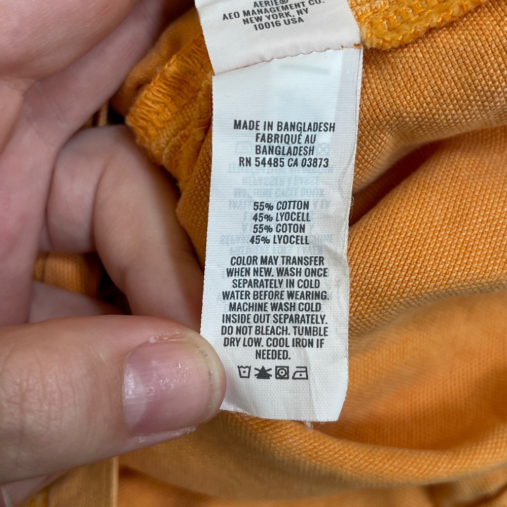Aerie Babewtach Orange Smocked High Waist Shorts Womens S‎ Pull On Stretch - Picture 5 of 7